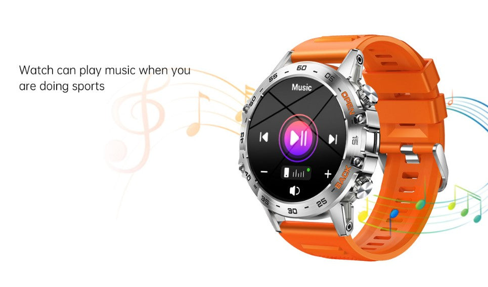 Smart Watch K52 Watches Men Wome Sports Fitness Modes Bluetooth Call Health Monitor 400mah 1.39Inch HD Smartwatch - Orange_10